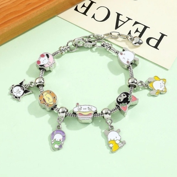 Sanrio Jewelry - Silver Plated Sanrio Hello Kitty Character Themed Charm Bracelet